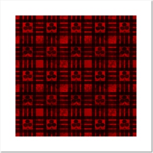 Trefle Black Red Clubs Card Pattern Posters and Art